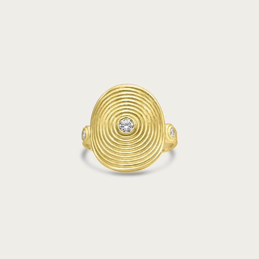The Abstract Ribbed Medallion Ring