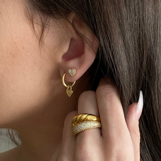 The Pavé Heart Studs