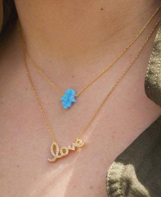 The Opal Hamsa Necklace
