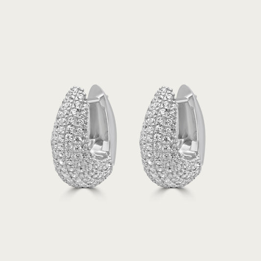 The Tapered Pave Hoops
