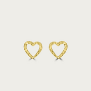 The Diamond Cut Heart Contour Studs