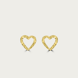 The Diamond Cut Heart Contour Studs