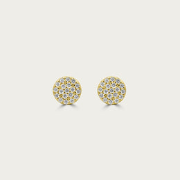 The Round Pave Circle Studs
