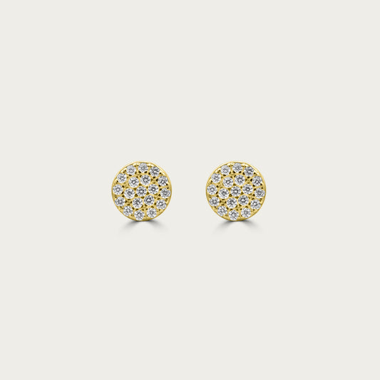 The Round Pave Circle Studs