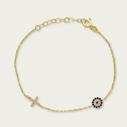 Le petit bracelet mauvais œil et croix