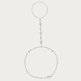 The Pear and Round Bezel CZ Handchain
