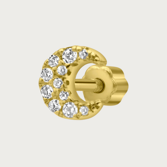 The Pave Moon Stud