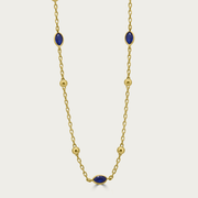 The Beaded Bezel Marquis CZ Station Necklace