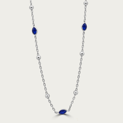 The Beaded Bezel Marquis CZ Station Necklace