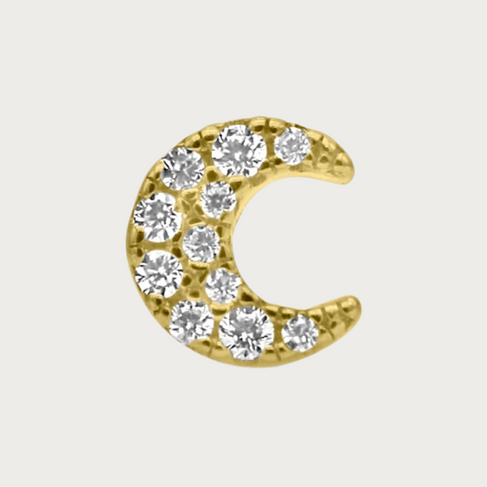 The Pave Moon Stud