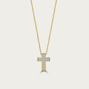 The Double Row Pave Cross Necklace