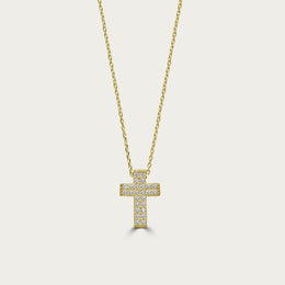 The Double Row Pave Cross Necklace
