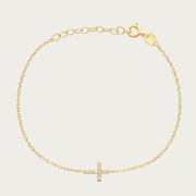 The Pave Mini Cross Bracelet