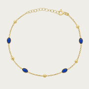 The Beaded Bezel Marquise CZ Station Bracelet