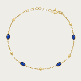 The Beaded Bezel Marquise CZ Station Bracelet