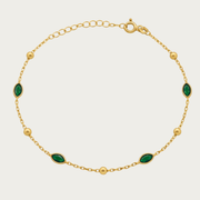 The Beaded Bezel Marquise CZ Station Bracelet