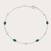 The Beaded Bezel Marquise CZ Station Bracelet