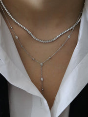 The Beaded Bezel Station Lariat