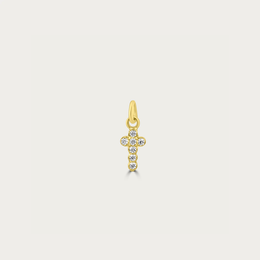 The Mini Pave Bubble Cross Charm