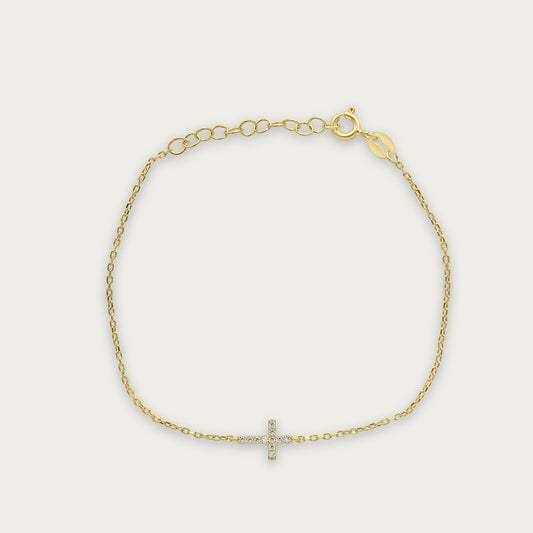 The Pave Mini Cross Bracelet