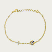 The Puffed Evil Eye and Cross Bracelet
