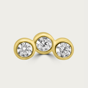 The Bezel Three Stone Curve Stud
