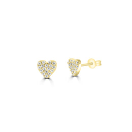 The Pavé Heart Studs