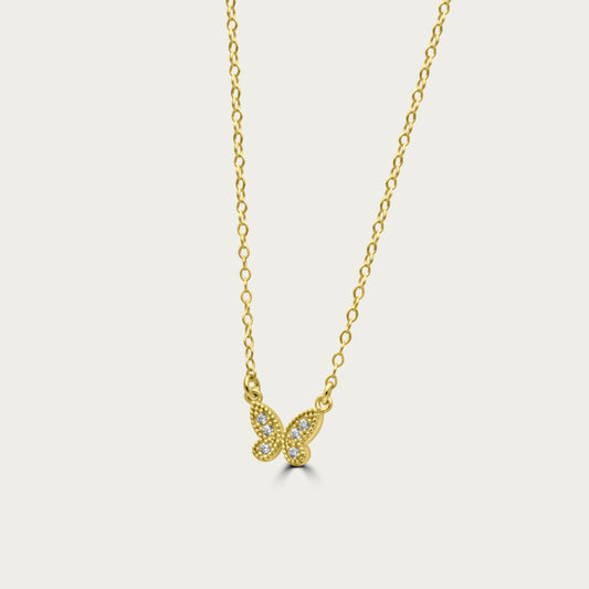 The Pave Mini Butterfly Necklace