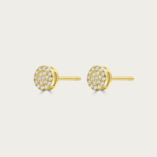 The Round Pave Circle Studs