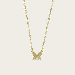 The Pave Mini Butterfly Necklace