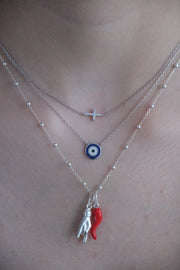 The Pave Side Cross Necklace