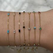 The Round Bezel Stone Bracelet