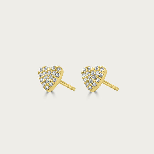 The Pave Heart Studs