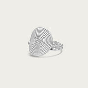The Abstract Ribbed Medallion Ring
