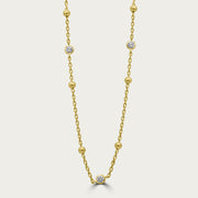 The Beaded Bezel CZ Station Necklace