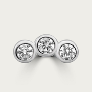 The Bezel Three Stone Curve Stud