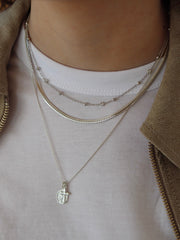 The Beaded Bezel CZ Station Necklace