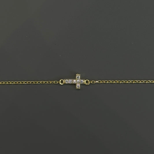 The Dainty Pave Cross Bracelet