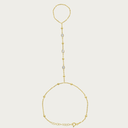 The Beaded Bezel CZ Station Handchain