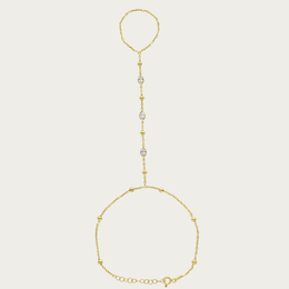 The Beaded Bezel CZ Station Handchain