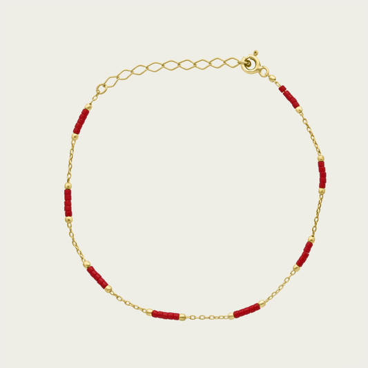 The Coral Glass Beaded Bracelet