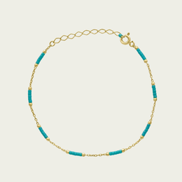 The Turquoise Glass Beaded Bracelet
