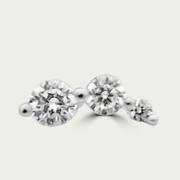 The Graduated Three Stone Curve Stud