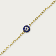 The Classic Pave Evil Eye on Rolo Bracelet