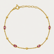 The Beaded Bezel Marquise CZ Station Bracelet