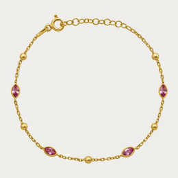 Le bracelet Marquis CZ Station à lunette perlée