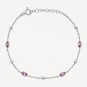 The Beaded Bezel Marquise CZ Station Bracelet