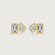 The Bezel Toi et Moi Studs