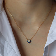 The Round Enamel Evil Eye Necklace