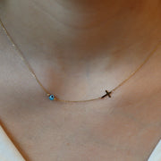 The Glass Evil Eye and Cross Necklace